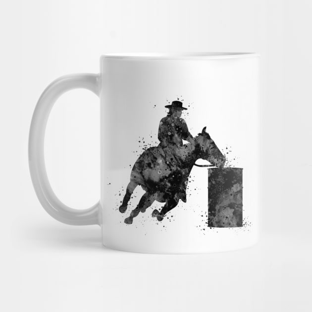 Barrel Racer Boy Black and White Rodeo Gift by LotusGifts